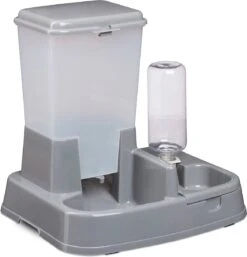 Relaxdays Voer-en Drinkbak 2 In 1- Honden Katten - Voederdispenser - Eetbak - Waterbak Donkergrijs -Huisdierbenodigdheden 1155x1200 6