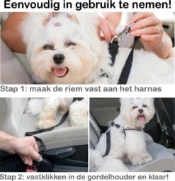 Hondenriem Autogordel Hondentuig Hondengordel Verstelbaar Zwart - 2X -Huisdierbenodigdheden 1156x1200 7