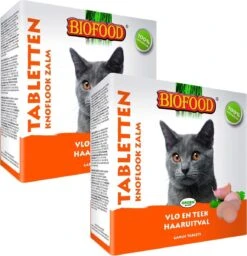 Biofood Vlo & Teek - Kat - Snack - Glutenvrij - Knoflook & Zalm - 2 X 60 Gr