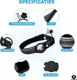 Vulpes Pets® Hondenhalsband Geschikt Voor Apple AirTag - Apple Airtag Halsband Voor Honden Pro - Veilig, Lichtgewicht, Reflecterend & Comfortabel - Anti-kras En Waterbestendig - Incl. 2 Accessoires - 36-44 CM - M -Huisdierbenodigdheden 1164x1200 9