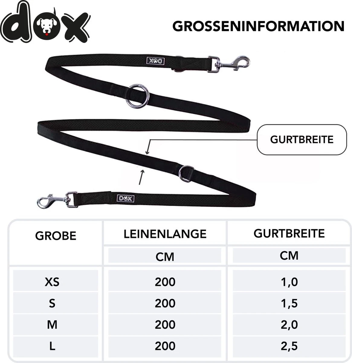DDOXX Hondenriem Air Mesh, 3-voudig Verstelbaar, 2m | Voor Kleine & Grote Honden | Dubbele Riem Twee Honden Kat Puppy | Tug Leash Large | Lead Leash Small | Walking Leash Puppy Leash | Zwart, M 4 DDOXX Hondenriem Air Mesh, 3-voudig Verstelbaar, 2m | Voor Kleine & Grote Honden | Dubbele Riem Twee Honden Kat Puppy | Tug Leash Large | Lead Leash Small | Walking Leash Puppy Leash | Zwart, M - Afbeelding 4