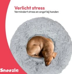 Snoozle Donut Hondenmand - Zacht En Luxe Hondenkussen - Wasbaar - Fluffy - Hondenmanden - 60cm - Lichtgrijs -Huisdierbenodigdheden 1165x1200 12