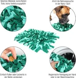 Bella & Balu Snuffelmat Voor Honden (45 X 30 Cm) - Het Snuffelmatten Dient Als Interactief Zoekspel, Bevordert Het Natuurlijk Zoeken Naar Voedsel En Traint De Reukzin Van Uw Hond (Groen) -Huisdierbenodigdheden 1166x1200 14