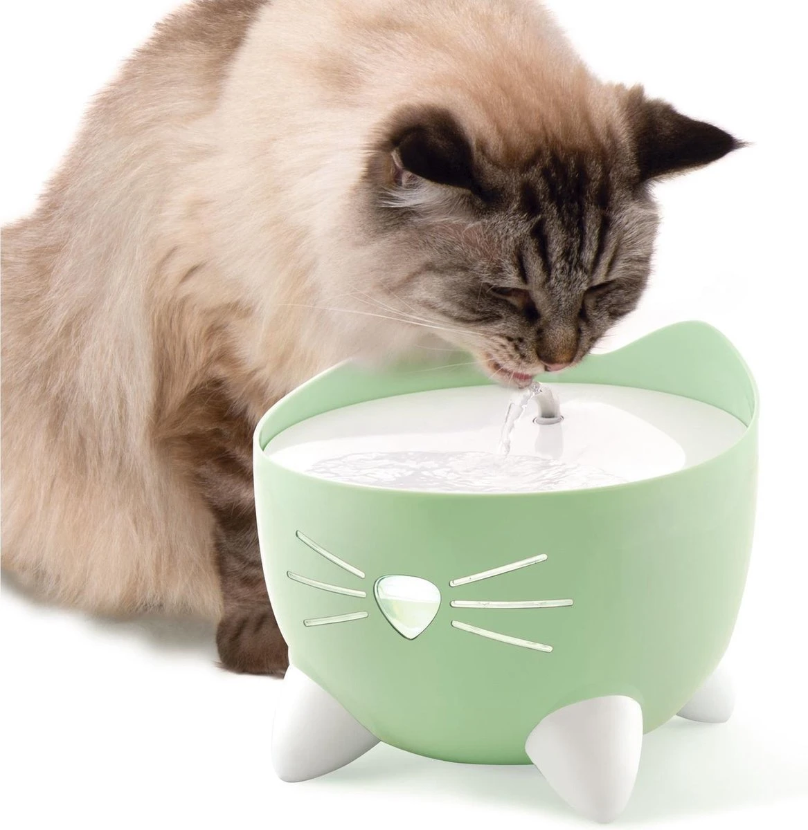 Catit Pixi Fountain - Kattendrinkbak - 20x20x16 Cm Groen 3 Catit Pixi Fountain - Kattendrinkbak - 20x20x16 Cm Groen - Afbeelding 3
