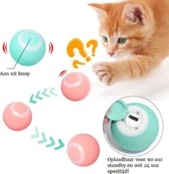 Otiume Slimme Katten Speeltje - Interactieve Zelf Rollende Bal Voor Katten - Kattenspeeltjes - USB Oplaadbaar- Turquoise -Huisdierbenodigdheden 1167x1200 21