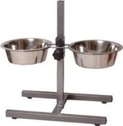 Merkloos H-Standaard Hamerslag Met Rvs Bakken 21 Cm -Huisdierbenodigdheden 1168x1200 10