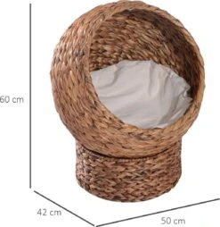 PawHut Kattenmand Rotan Kattennest Kattenbed Met Kussen Huisdierbed Bruin D30-104 19 PawHut Kattenmand Rotan Kattennest Kattenbed Met Kussen Huisdierbed Bruin D30-104 -Huisdierbenodigdheden 1168x1200 25