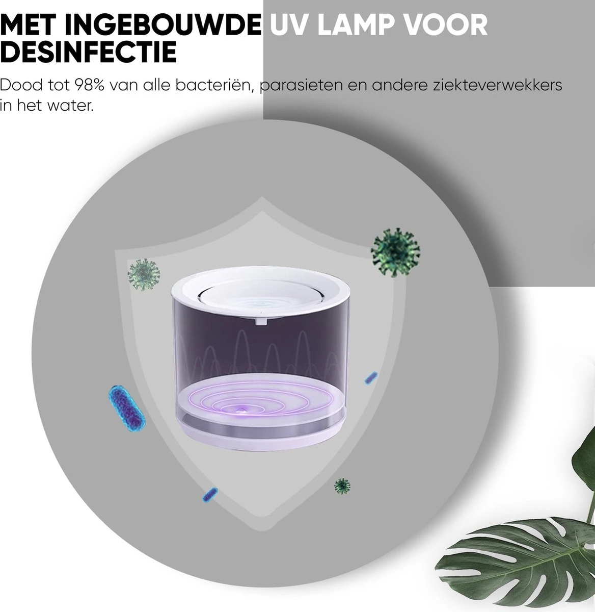 Petree Drinkfontein - Kat - Hond - Viervoudige Filtersysteem - UV-lamp - Drinkbakken - Dieren - Fluisterstil (1.8L) 6 Petree Drinkfontein - Kat - Hond - Viervoudige Filtersysteem - UV-lamp - Drinkbakken - Dieren - Fluisterstil (1.8L) - Afbeelding 6