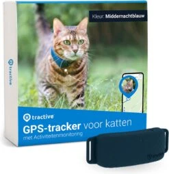 Tractive GPS CAT 4 - Kat GPS Tracker & Activiteitenmonitor - Past Op Meeste Halsbanden - Donkerblauw