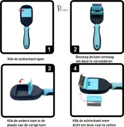 Petsify - Dierenborstel - Professionele 5 In 1 Hondenborstel - Voor Hond En Kat - Tweezijdig - Hondenkam - Kattenborstel - Kattenkam -Huisdierbenodigdheden 1170x1200