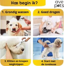 AVE Pets® Volledige Hondentondeuse Set Met Display - Draadloos Tondeuse - Scheerapparaat Voor Je Hond Of Kat - Huisdier Trimmer - Dierentondeuse - Dieren Verzorging -Huisdierbenodigdheden 1171x1200