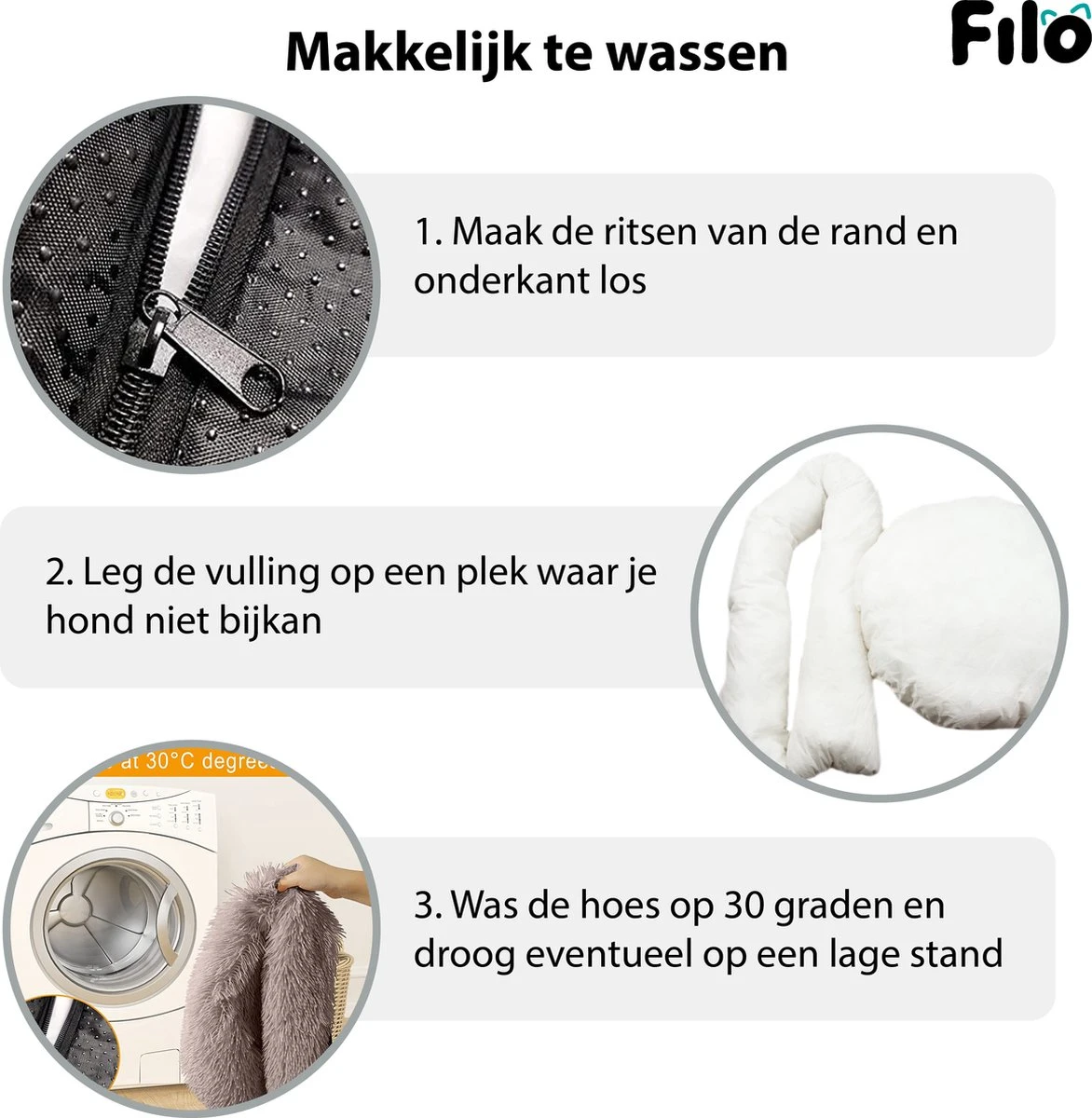 Filo Hondenmand 60cm Met Deken & Rits – Crème – Geschikt Als Kattenmand - Fluffy Donut Hondenbed Lichtbruin - Honden Mand & Bed – Hondenkussen – Kussen Hond – Katten Mand 3 Filo Hondenmand 60cm Met Deken & Rits – Crème – Geschikt Als Kattenmand - Fluffy Donut Hondenbed Lichtbruin - Honden Mand & Bed – Hondenkussen – Kussen Hond – Katten Mand - Afbeelding 3