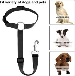 Merkloos Autogordel Voor Hond - Hondengordel Voor In De Auto – Verstelbare Hondengordel - Veiligheid Voor Hond – Hondenriem - Zwart