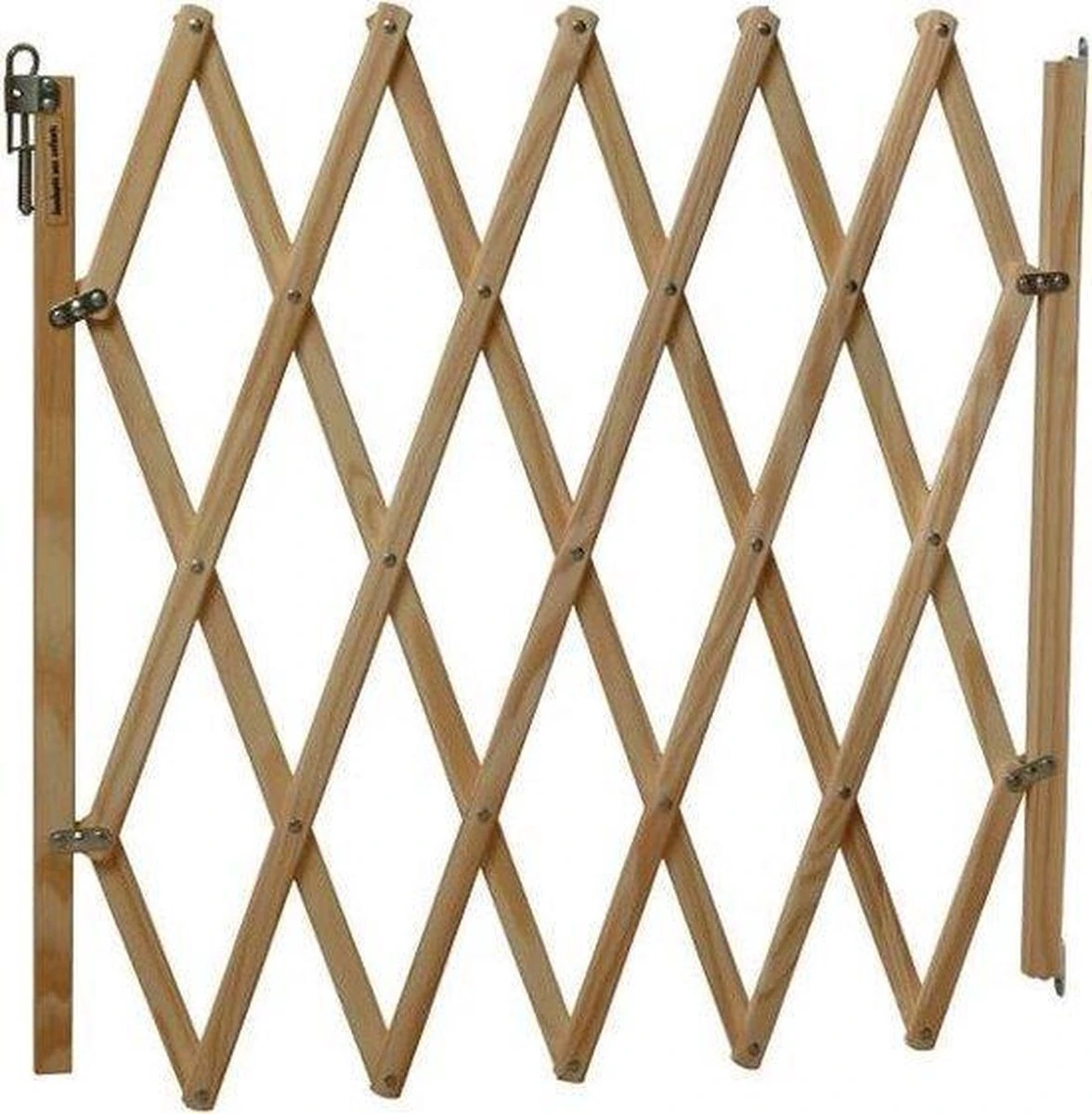 Hondenveiligheidshek / Deurhek / Traphek Harmonica Hout 60 >--< 110 Cm 1 Hondenveiligheidshek / Deurhek / Traphek Harmonica Hout 60 >--< 110 Cm