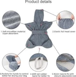 Super Absorberende Honden Badjas Grijs Maat L -Huisdierbenodigdheden 1178x1200 4