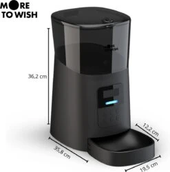 More To Wish - Automatische Voerbak - Voerautomaat - Voerdispenser - Katten En Honden - 6 Liter - Zwart - Instelbaar Voedingsschema - Met Stemopname - Geen Internet Nodig! -Huisdierbenodigdheden 1179x1200 6