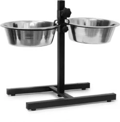 Relaxdays Hondenvoerbak Op Standaard - In Hoogte Verstelbaar - Dubbele Voerbak - Hondenbak - 2 X 2,15 Liter