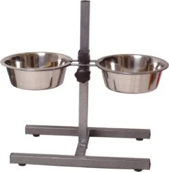 Merkloos H-Standaard Hamerslag Met Rvs Bakken 21 Cm -Huisdierbenodigdheden 1182x1200 7