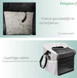 Petspace - Huisdieren Fietstas - Honden Fietsmand - Stuurtas Fiets - Fietsmand Voor Honden - Hondenfietsmand Voorop - Grijs -Huisdierbenodigdheden 1183x1200 2