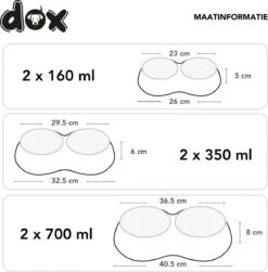 DDOXX Dubbele Voerbak, Antislip | Vele Kleuren & Maten | Voor Kleine & Grote Honden | Voerbak Kat Dubbel | Hondenbak Hond | Kattenbak Roestvrijstalen Bak | Melamine Bak | Zwart, 2 X 700 Ml -Huisdierbenodigdheden 1183x1200 6