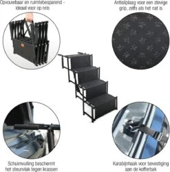 Bella & Balu Hondentrap - De Gewrichtsvriendelijke Helling Voor Uw Huisdier I Opvouwbare Instaphulp Met Vier Treden Voor Comfortabel Op- En Afstappen Voor Binnen En Buiten -Huisdierbenodigdheden 1186x1200 4