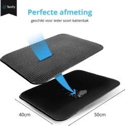 Tenify Kattenbakmat + Extra Kattenbak Schepje - 40 X 50 Cm - Waterdicht - Dubbele Laag - Honingraatstructuur - Uitloopmat - Mat -Huisdierbenodigdheden 1189x1200 25