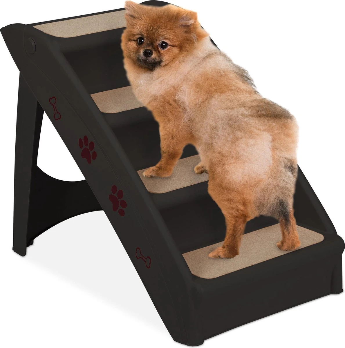 Relaxdays Hondentrap Auto - Inklapbaar - Opstapje Voor Honden - 4 Treden - Trapje Hond - Zwart 1 Relaxdays Hondentrap Auto - Inklapbaar - Opstapje Voor Honden - 4 Treden - Trapje Hond - Zwart