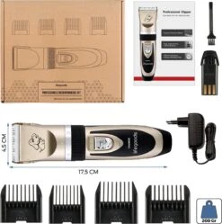 LifeGoods Hondentondeuse - Voor Katten En Honden - Complete Set - 5 Standen - Draadloos - Oplaadbaar - Goud/Zwart -Huisdierbenodigdheden 1190x1200 1