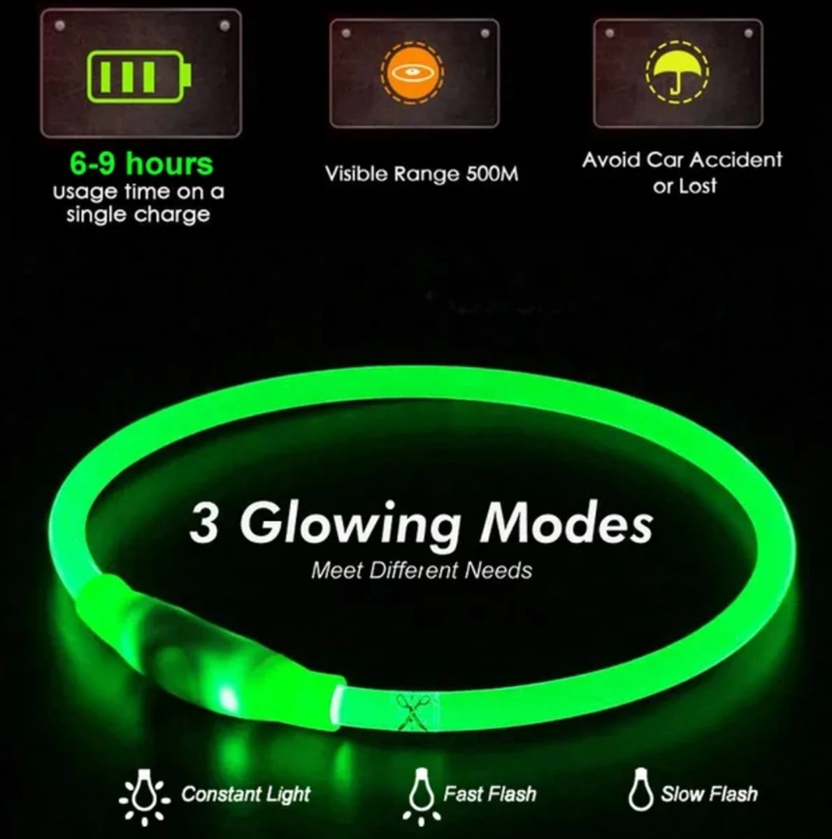 JN Groene LED Halsband Voor Honden Medium - Groen Verlichte Halsband - 50 Cm- Lichtgevende Halsband Hond - Oplaadbaar Via USB - Adjustable - Verstelbaar - Verstelbare Halsband USB Oplaadbaar 2 JN Groene LED Halsband Voor Honden Medium - Groen Verlichte Halsband - 50 Cm- Lichtgevende Halsband Hond - Oplaadbaar Via USB - Adjustable - Verstelbaar - Verstelbare Halsband USB Oplaadbaar - Afbeelding 2