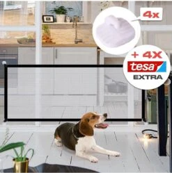 Merkloos ACE Pets – Oprolbaar Hondenrek Voor Binnen - Traphekje Hond Zonder Boren - Veiligheidshek Deurhekje - 180 X 72 Cm - Zwart -Huisdierbenodigdheden 1190x1200 4