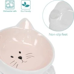 Navaris Voerbakjes Voor Katten - Set Van 2 Voer- En Waterbakken - Etensbak Van Keramiek - Met Antislip Voetjes - Kattenvorm - Roze/Groen -Huisdierbenodigdheden 1194x1200 19