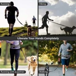 Looplijn Met Heupriem Hands Free - Hondenriem - Reflecterende Hardloopband -Elastische Leiband - Heuptas En Flessenhouder - Zwart - 150 Cm Tot 210 Cm -Huisdierbenodigdheden 1194x1200