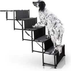 Bella & Balu Loopplank - Hondentrap - De Gewrichtsvriendelijke Helling Voor Uw Huisdier I Opvouwbare Instaphulp Met Vijf Treden Voor Comfortabel Op- En Afstappen Voor Binnen En Buiten