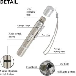 Merkloos Laserpen - Daily Accessoires - USB Oplaadbaar - Kattenspeeltjes - Laserlampje - 7 Verschillende Standen - RVS Zilver - Zaklamp - UV Lamp – Kattenspeelgoed -Huisdierbenodigdheden 1195x1200 29