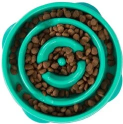Outward Hound Slo Bowl Fun Feeder Voerbak - Anti Schrok Voerbak - Voerbak Slo-Bowl Mini Drop Teal Lichtblauw - 22X22X5 CM -Huisdierbenodigdheden 1196x1200 12