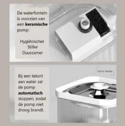 Pets Pride Drinkfontein Kat & Hond - Waterfontein 3L – Keramische Pomp – Kattenfontein Met App -Huisdierbenodigdheden 1196x1200 13