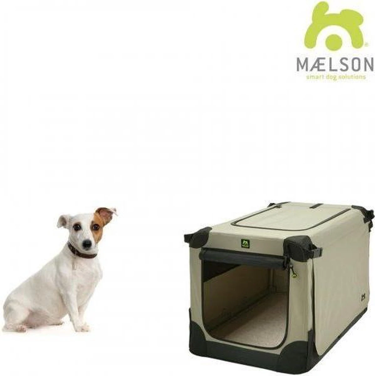 Maelson Soft Kennel - Robuuste Hondenbench Van Zacht Materiaal - Opvouwbare Kennel Met Stevig Stalen Binnenframe - Beige/zwart - XXS / XS / S / M / L / XL / XXL - 92 L 9 Maelson Soft Kennel - Robuuste Hondenbench Van Zacht Materiaal - Opvouwbare Kennel Met Stevig Stalen Binnenframe - Beige/zwart - XXS / XS / S / M / L / XL / XXL - 92 L - Afbeelding 9