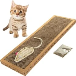 Krabmat Voor Katten - Krabplank- Incl. Kattenkruid - Karton - 38x12,5x1,8 Cm