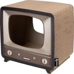 District 70 TELLY - Retro TV Krabmeubel - Instagrammable Kartonnen TV Voor Katten - 39 X 27 X 37 Cm -Huisdierbenodigdheden 1198x1200 64