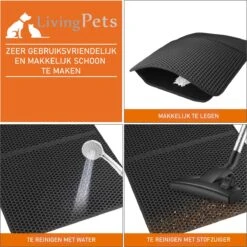Lavida Home - Kattenbakmat - Grit Opvanger - 45 X 60 Cm - Dubbele Laag & Waterdicht - Katten Mat - Katten Mat Met Opvangruimte Voor Grit - Katten Mat - Kat Benodigdheden - Kitten - Gritmat Voor Poes - Grijs -Huisdierbenodigdheden 1199x1200 29