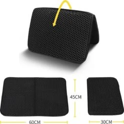Nobleza Kattenbakmat - Kattenmat Met Filter - Kattenbak Accessoires - Grit Opvanger - 3 Lagen - Waterdicht - 60x45 Cm - Opvouwbaar - Zwart -Huisdierbenodigdheden 1199x1200 30
