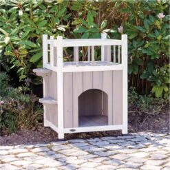 Trixie Kattenhuis Cat's Home Met Balkon Grijs / Wit - 45X65X45 CM -Huisdierbenodigdheden 1199x1200 31