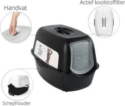 Rotho Kattenbak Bailey Zwart -Huisdierbenodigdheden 1200x1011 12