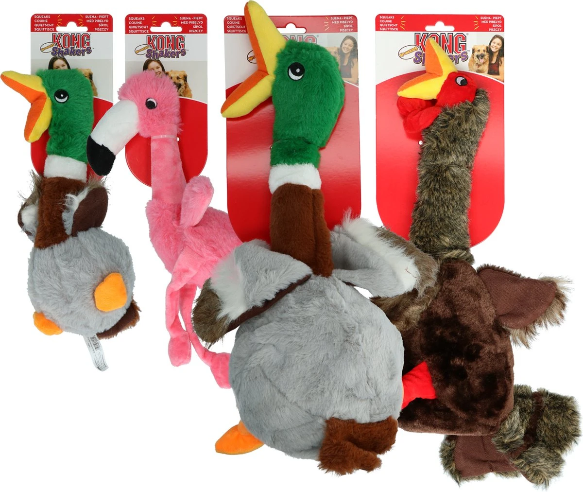 Kong Shakers Honkers Duck - Hondenspeelgoed - Grijs Bruin Groen Large 6 Kong Shakers Honkers Duck - Hondenspeelgoed - Grijs Bruin Groen Large - Afbeelding 6
