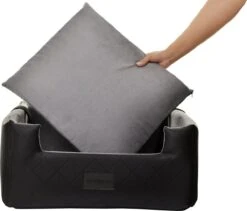 Mia Lux - Autostoel Voor Hond - 57x50cm - Wasbaar - Hondenmand Auto - Handgemaakt - Zwart -Huisdierbenodigdheden 1200x1026 5