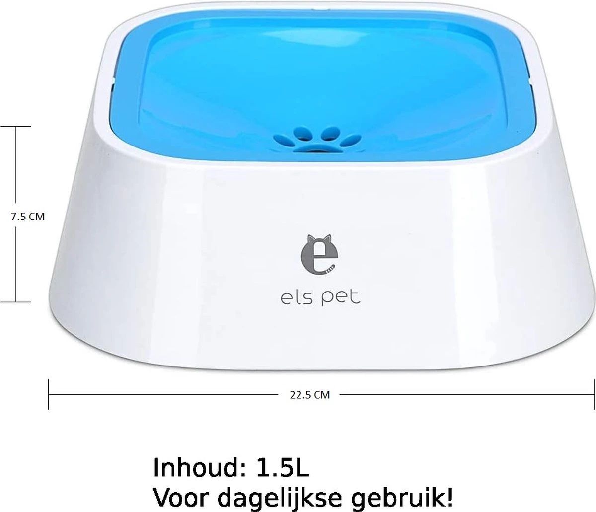 Els Pets Drinkbak Voor Honden - Anti Knoei Drinkbak - 1.5L - Anti Slobberen - Drinkbak Voor In De Auto - Road Refresher - Blauw 2 Els Pets Drinkbak Voor Honden - Anti Knoei Drinkbak - 1.5L - Anti Slobberen - Drinkbak Voor In De Auto - Road Refresher - Blauw - Afbeelding 2