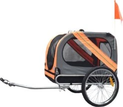 Duvo+ Fietskar Pet Trailer 80x56,5x63cm Grijs Oranje
