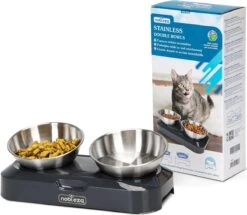 Nobleza Katten Voerbakjes - Ergonomische Dubbele Voerbak - Anti Braak Voerbak Voor Katten - Zwart - Dubbel - RVS -Huisdierbenodigdheden 1200x1045 10