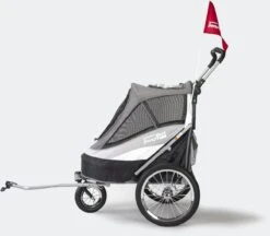 InnoPet Sporty Dog Trailer Deluxe - Hondenfietskar - Zwart/Zilvergrijs - 71x44x63cm -Huisdierbenodigdheden 1200x1048 3