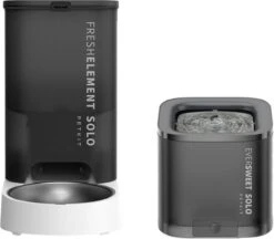 PETKIT® Eversweet SOLO + Element SOLO ZWART – Drinkfontein Kat – Automatische Voerbak Kat – Met App